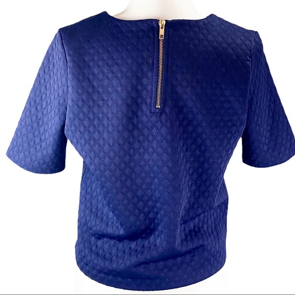 GIANNI BINI | Quilted Navy Short Sleeve | M - Picture 3 of 7